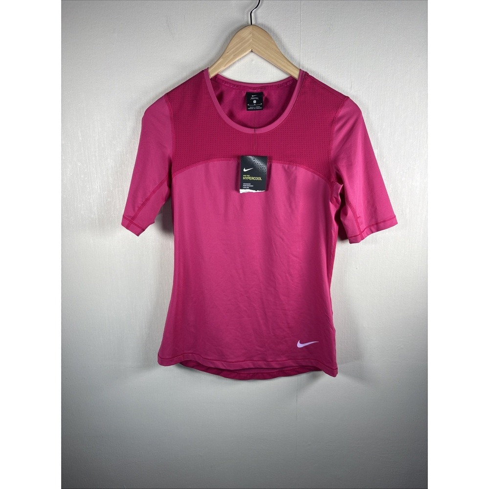 Nike Pro Hypercool Shirt Womens Medium Pink Fitted Training Athleisure Gym